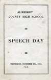 Speech Day Programme 1933 - Front