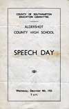 Speech Day Programme 1935 - Front