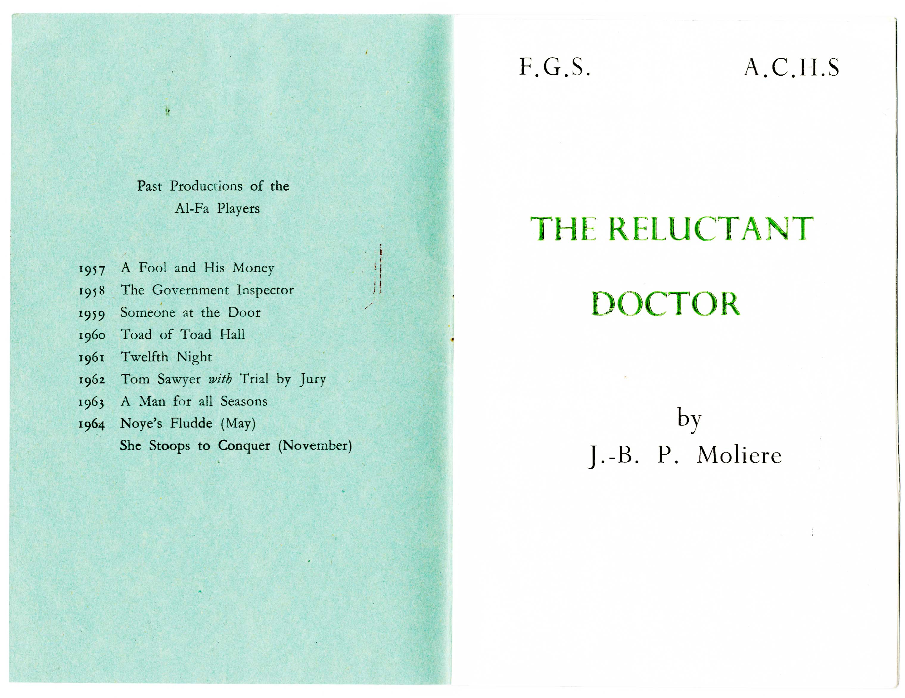 Reluctant Doctor inside front cover