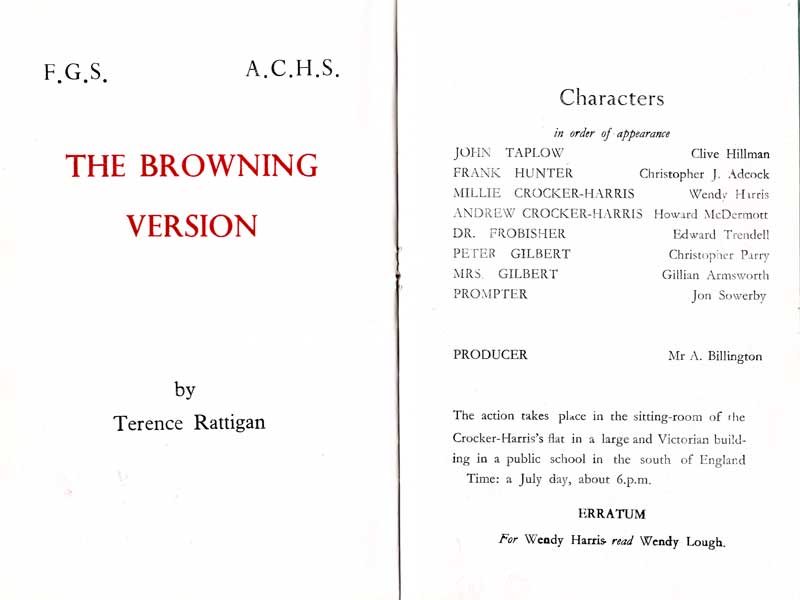 The Browning Version cast list