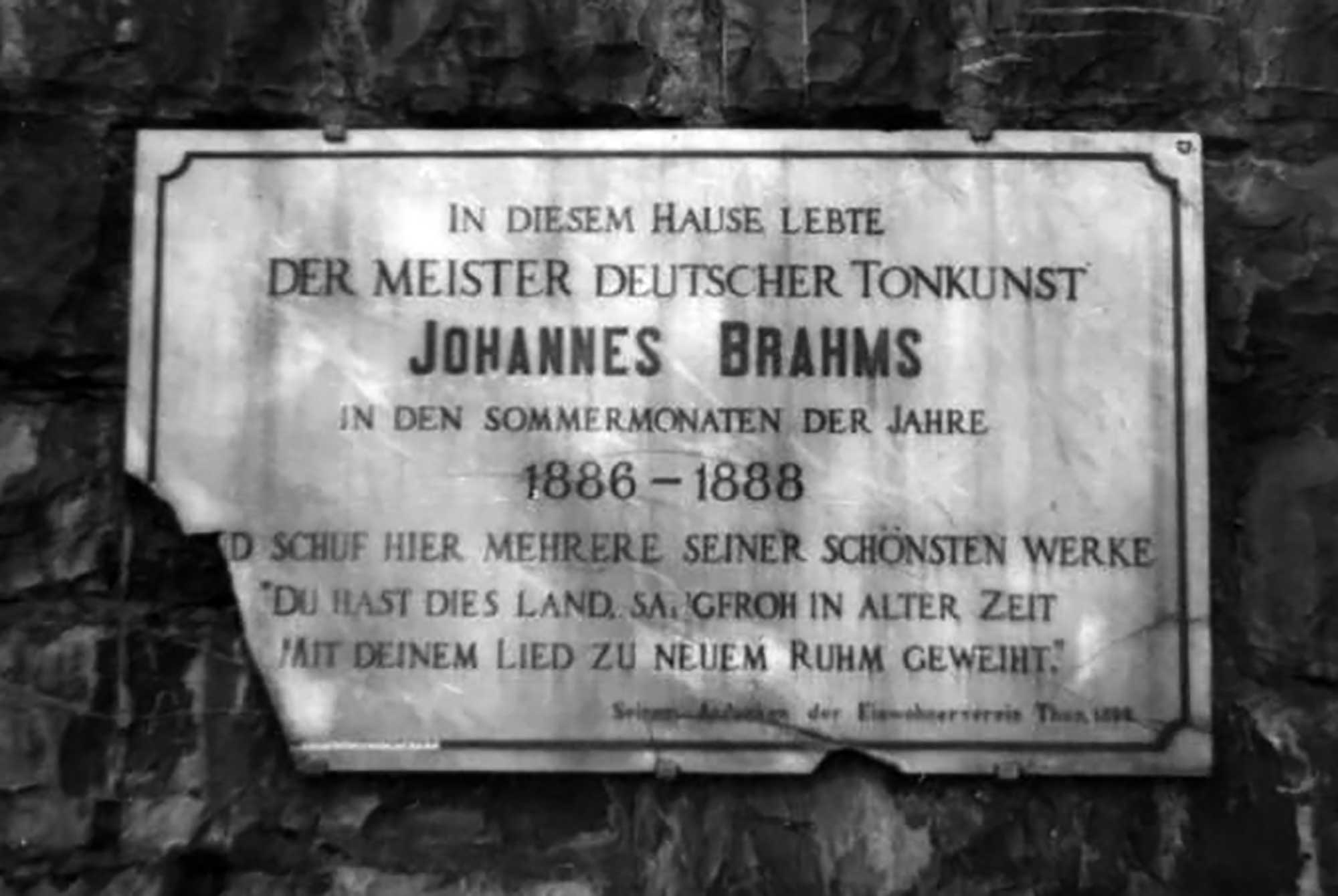 Brahms plaque