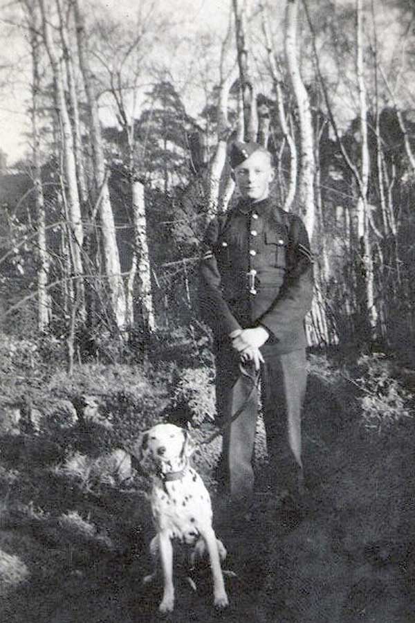 Corporal Bruce Main-Smith and dog