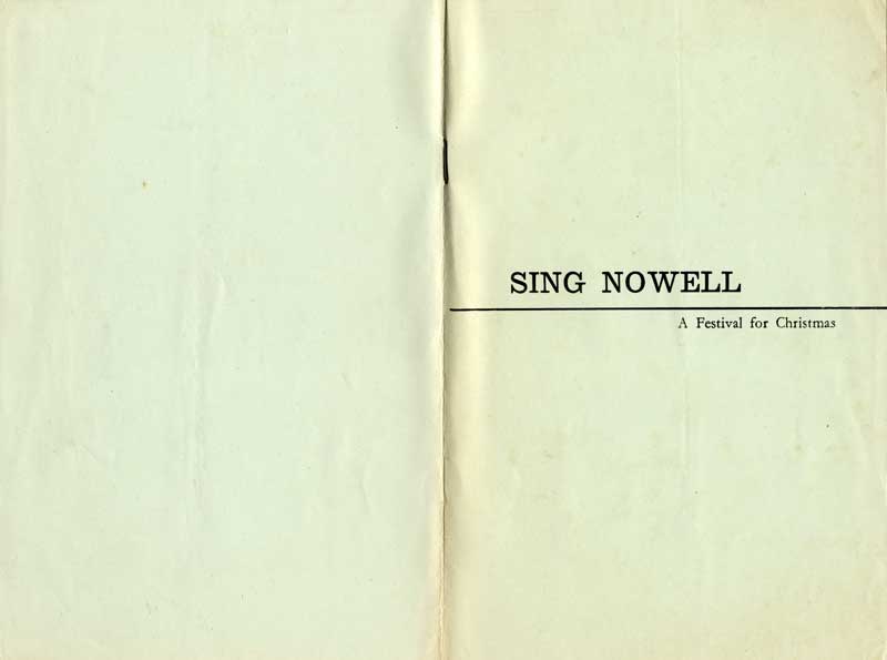 Sing Nowell programme