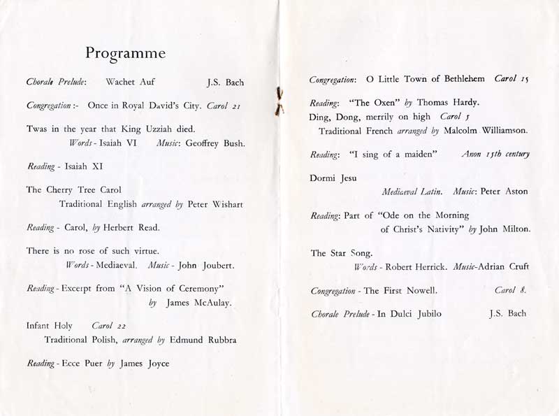 Sing Nowell programme