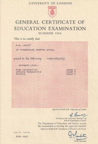 GCE O Level Summer 1964