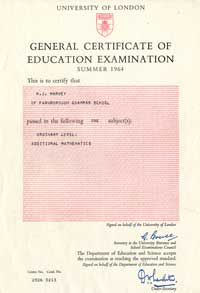 GCE O Level Summer 1964