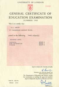 GCE O Level Summer 1965