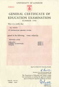 GCE O Level Summer 1966