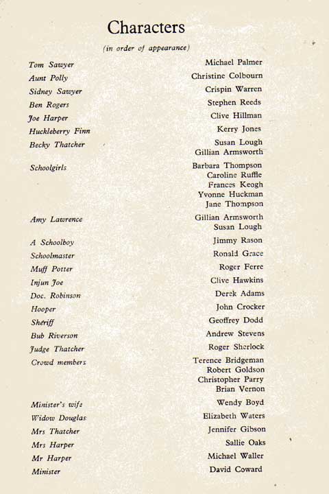 Tom Sawyer cast list