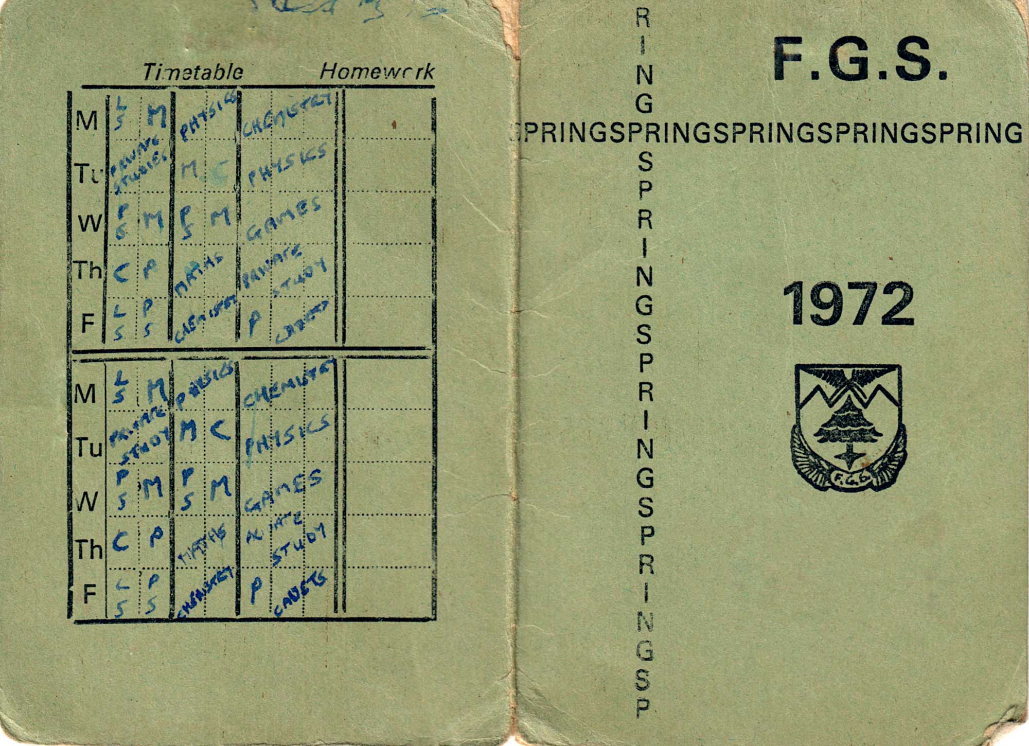 Timetable outer cover