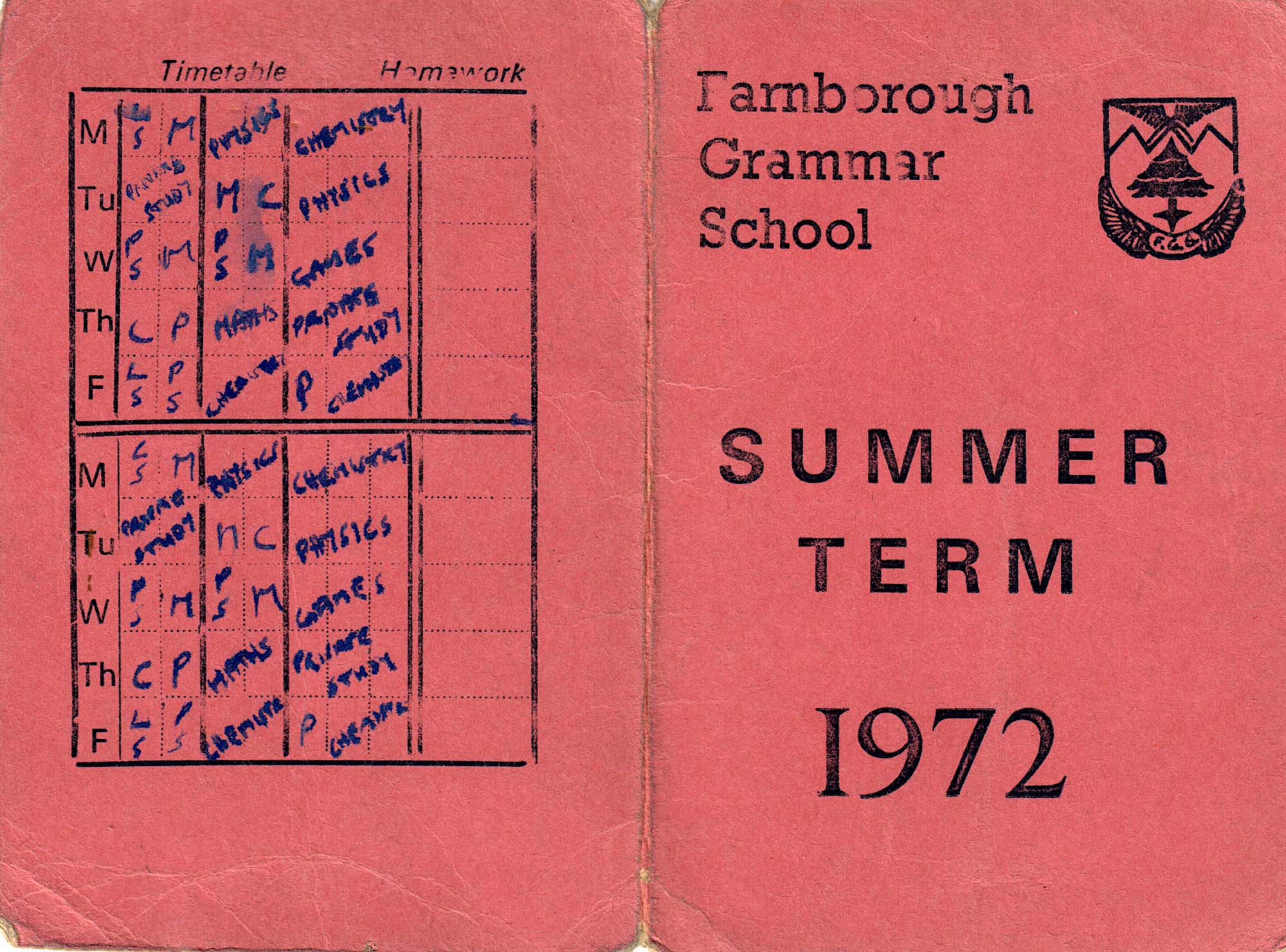 Timetable outer cover