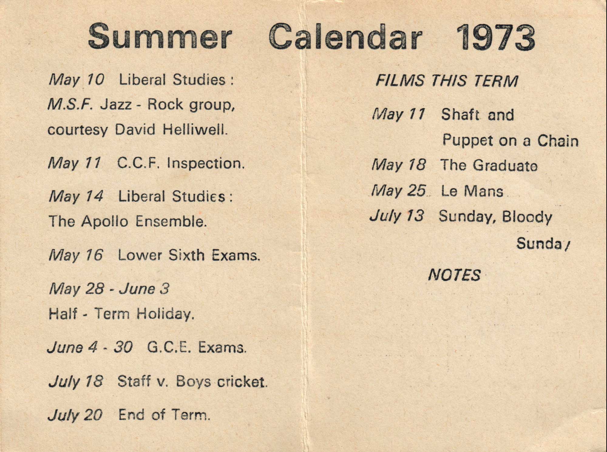 Timetable inner